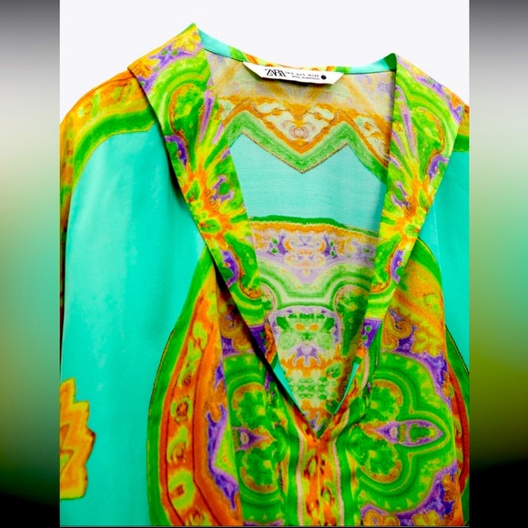 Zara flowy printed blouse - Picture 6 of 12